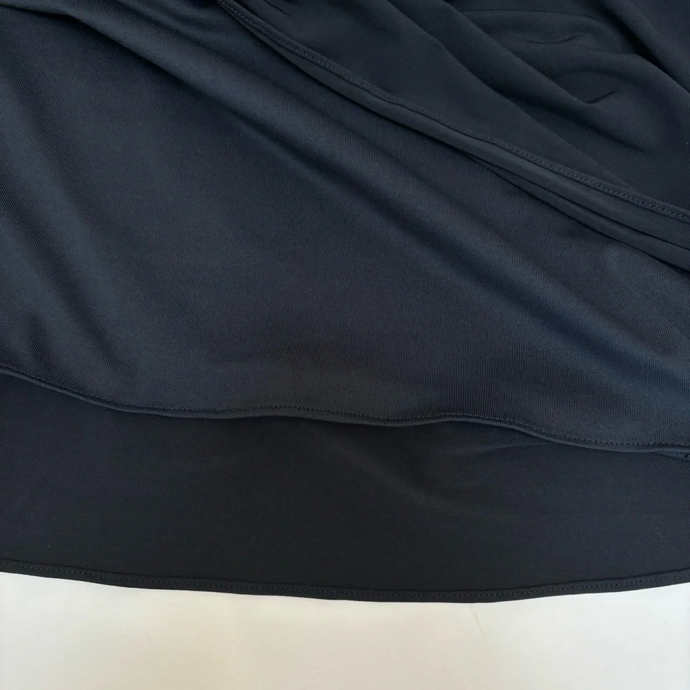 BCBGMAXAZRIA Y2K Ruched Jersey Halter Dress Sequin Trim Cocktail Navy Small NWT - Picture 11 of 14